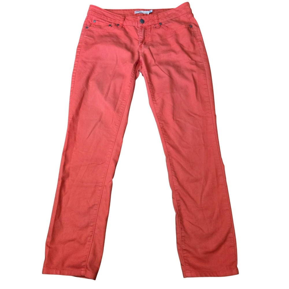 Prana Womens Coral Orange Skinny Jeans Size 4 27 Organic Cotton‎ Blend